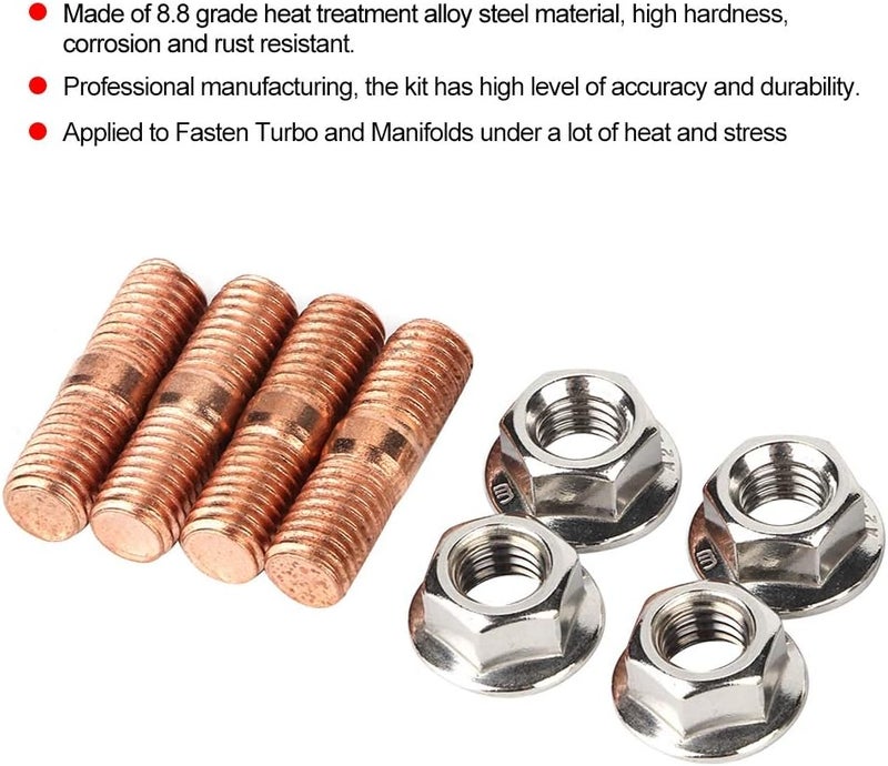 Chazcool طقم مسامير توربو، مسامير رأس برغي m10x1.50 خيوط طقم مسامير توربو T3 T4 T6 صامولة فلانج - Image 3
